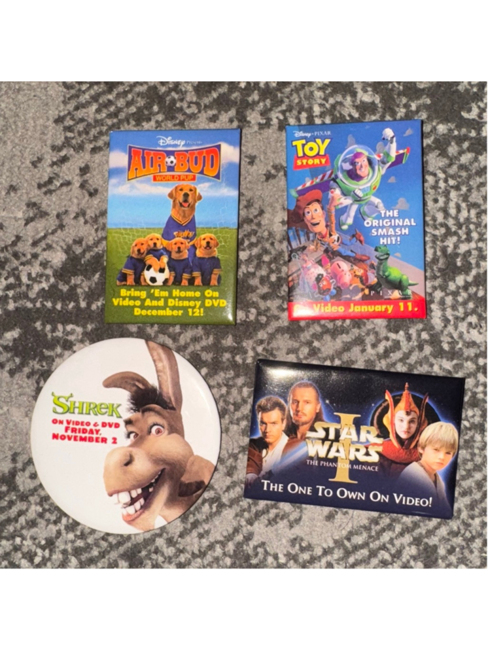 Y2K Disney Movie Promo Pinback Buttons Bundle Lot of 4